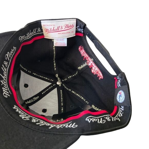 Mitchell & Ness Black Red NBA Philadelphia 76ers Double Triple Classic S… - Picture 3 of 6